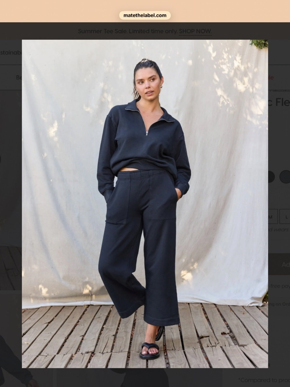 MATE THE LABEL ORGANIC FLEECE WIDE LEG